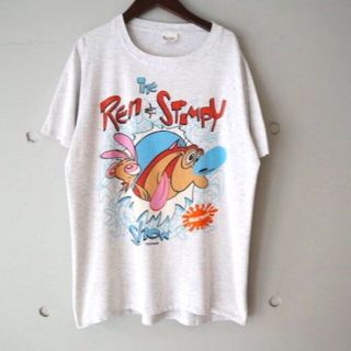 90s レンとスティンピー ニコロデオン アニメ Tシャツ(Tシャツ/カットソー(半袖/袖なし))