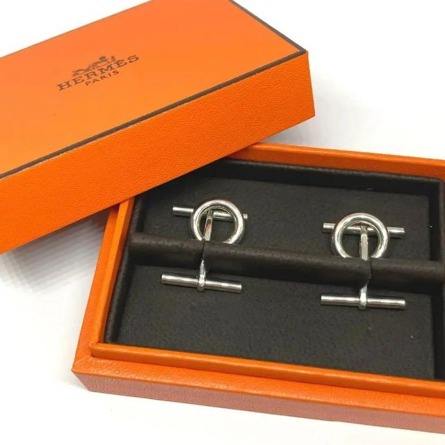美品】HERMES エルメス カフス シェーヌダンクル ag925-