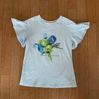 セラフ(Seraph)のセラフ　フリル袖Tシャツ   水色　130(Tシャツ/カットソー)