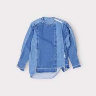 2 新品 22AW sacai アシンメトリック デニム シャツ サカイ 半袖