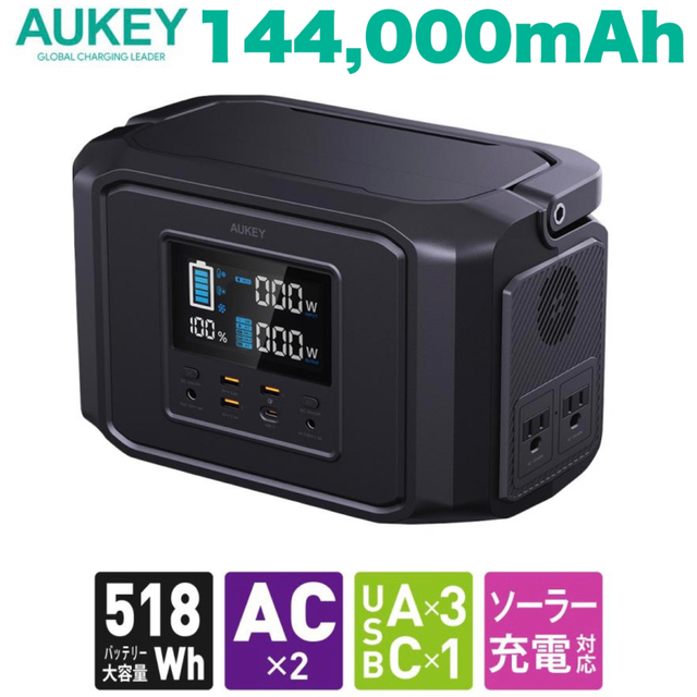 レオパードフラワーブラック ❤️防災対策❤️ポータブル電源 大容量