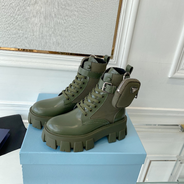 PRADA モノリス ブラッシュドレザーxナイロン ブーツ 新品未使用