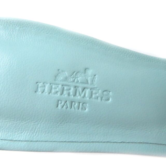 未使用品★HERMES エルメス 22SS Oasis オアジス Hロゴ レザー サンダル／ミュール ローズ・ソルベ 38 イタリア製 箱・保管袋・リボン付き