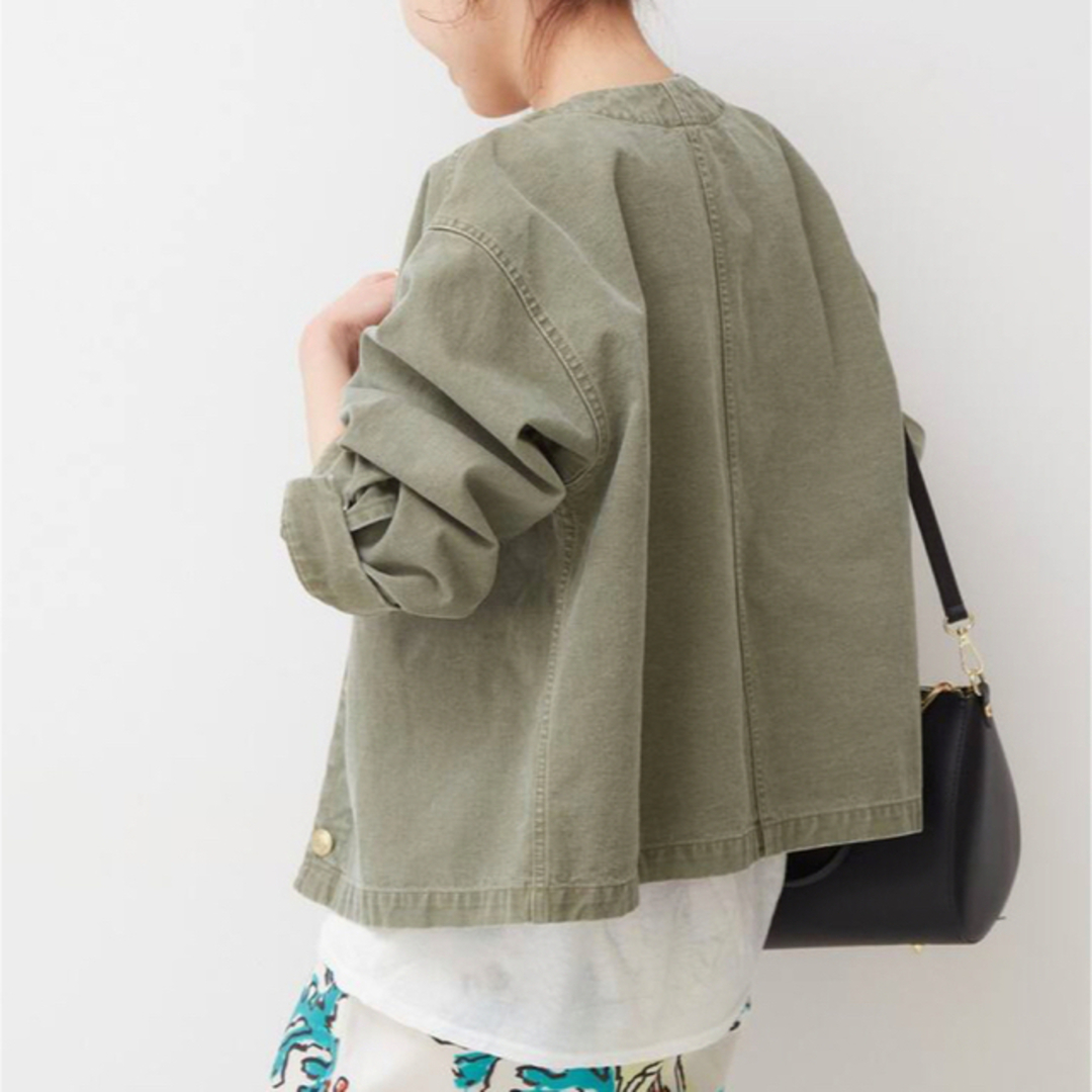 Spick and Span☆新品 コットンノーカラー金ボタンブルゾン Spick and Span☆新品 コットンノーカラー金ボタンブルゾン