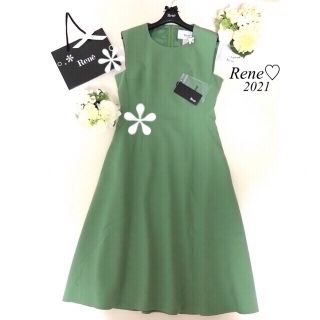 ルネ(René)の新品同様🍐Rene 36｡.:*✧’21年☆グリーン系｡.フレア｡*☆ワンピ (その他)