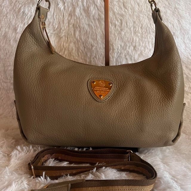 【美品】 ATAO ミント 2wayショルダーバッグ グレージュ