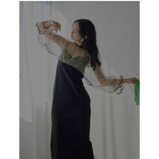 アメリヴィンテージ(Ameri VINTAGE)のMANY WAY AIRY VEIL DRESS 新品　AMERI ブラック　M(ロングワンピース/マキシワンピース)