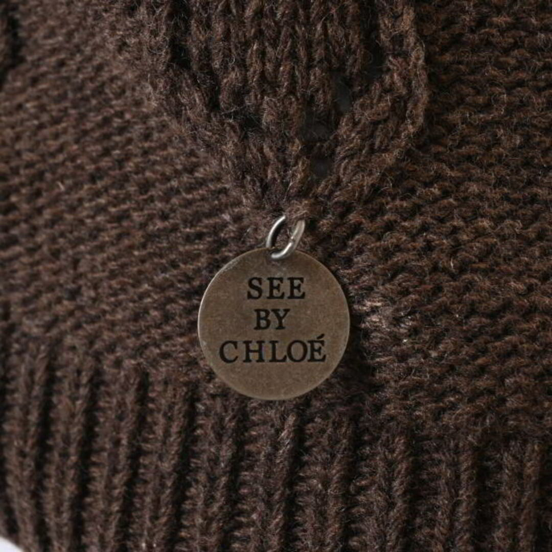 SEE BY CHLOE(シーバイクロエ)のSEE BY CHLOE ウール混 半袖 ニット カーディガン レディースのトップス(カーディガン)の商品写真