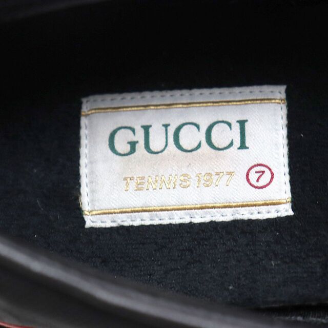 Gucci(グッチ)の美品◆GUCCI グッチ テニス1977 オフザグリッド GG柄 スリッポン/スニーカー/シューズ ブラック×レッド 7 メンズ イタリア製 メンズの靴/シューズ(スニーカー)の商品写真