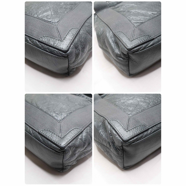 美品】バレンシアガ ネイビーカバ XS ハンドバッグ 2way グレー 憧れの