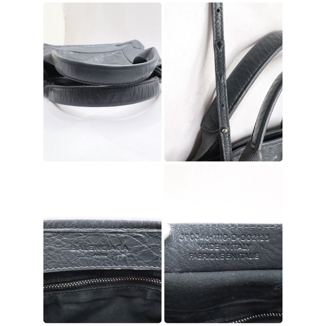 美品】バレンシアガ ネイビーカバ XS ハンドバッグ 2way グレー 憧れの