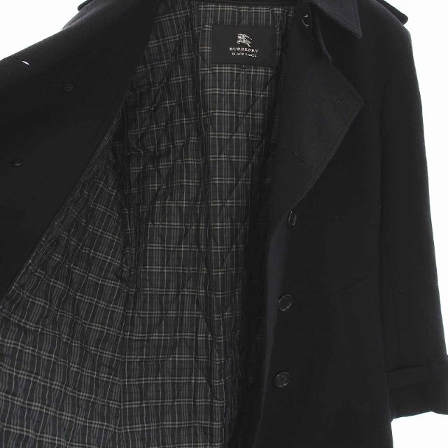 BURBERRY BLACK LABEL(バーバリーブラックレーベル)のBURBERRY BLACK LABEL Pコート 裏地チェック L ブラック メンズのジャケット/アウター(ピーコート)の商品写真