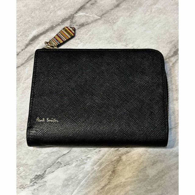 美品✨ポールスミス　2つ折り財布　ジップストローグレイン2  黒