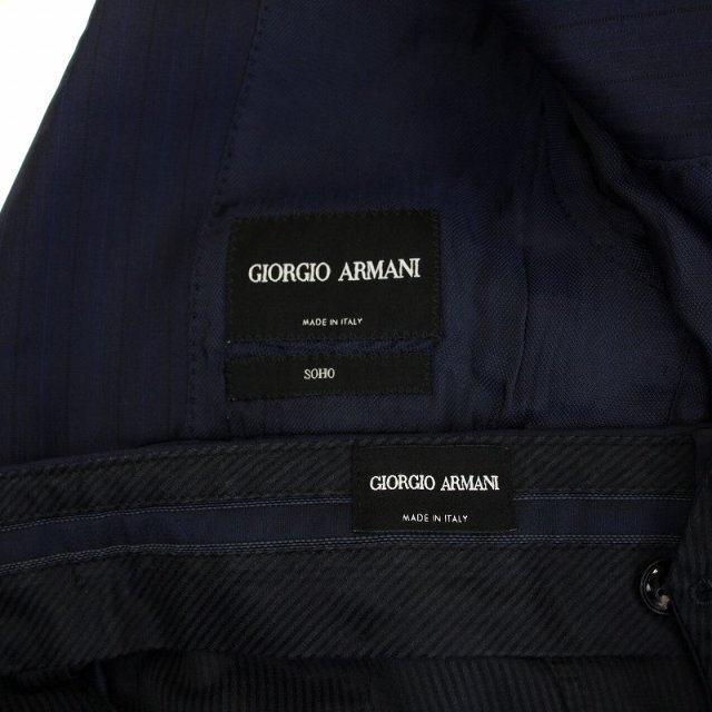 Giorgio Armani(ジョルジオアルマーニ)のGIORGIO ARMANI SOHOライン テーラードジャケット パンツ 紺 メンズのスーツ(スーツジャケット)の商品写真