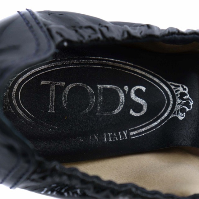 TOD'S(トッズ)のトッズ バレエシューズ スクエアトゥ リボンデザイン 34.5 21.5cm 黒 レディースの靴/シューズ(バレエシューズ)の商品写真