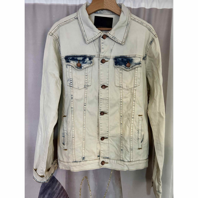 ZARA jeans ライトブルー ダメージ加工 ヴィンテージ デニムジャケット | フリマアプリ ラクマ