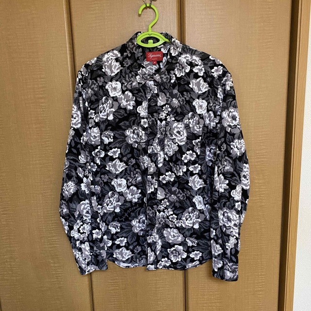 supreme digi floral corduroy shirt Black