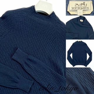 エルメス(Hermes)の美品 HERMES 最高級カシミヤ H刺繍 セーター E2627(ニット/セーター)