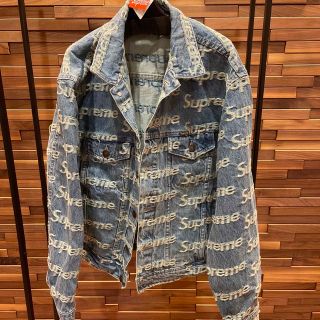 シュプリーム(Supreme)のsupreme frayed logos  denim trucker  S(デニム/ジーンズ)