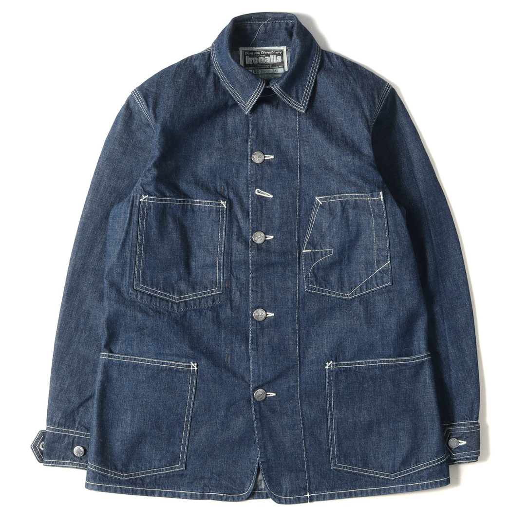 FREEWHEELERS フリーホイーラーズ THE IRONALLS 実名復刻 チンスト付き デニム カバーオール ジャケット Lot 100 DENIM JACKET 19SS インディゴ 36 アウター ジーンズ カジュアル ブランド【メンズ】【K3705】