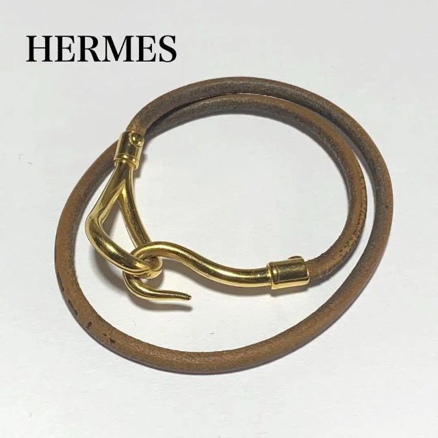 HERMES エルメス ジャンボ ブレスレット2連チョーカーゴールド