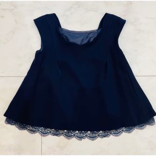 ジルスチュアート(JILLSTUART)の美品 JILLSTUART ジルスチュアート リボン レース ノースリーブ(シャツ/ブラウス(半袖/袖なし))