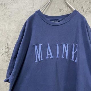 ヘインズ(Hanes)の90s MAINE 刺繍 ビックロゴ USA製 オーバーサイズ Tシャツ(Tシャツ/カットソー(半袖/袖なし))