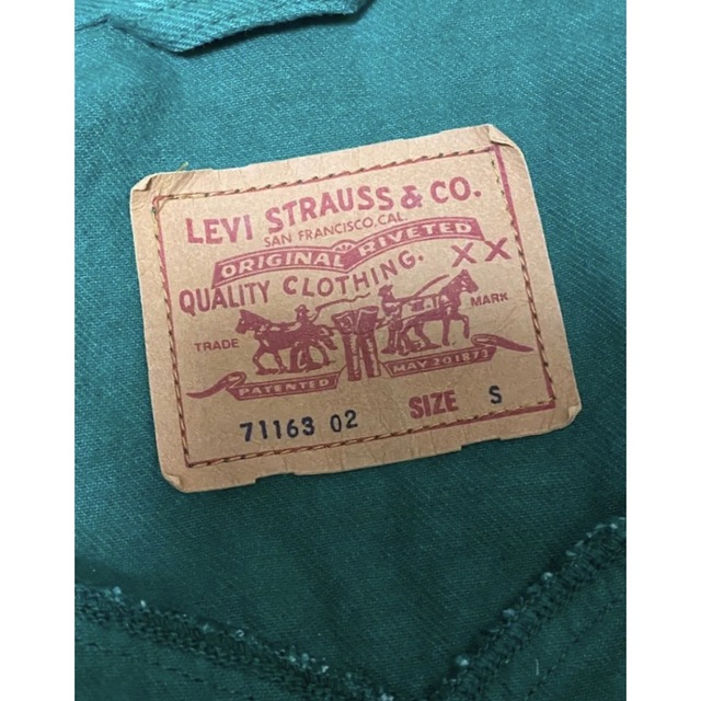 【希少】levis デニムジャケット Gジャン　緑　vintage 3