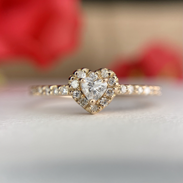 フラワーオブライフ ☆0.25ct ☆✨一粒ハートシェイプカット
