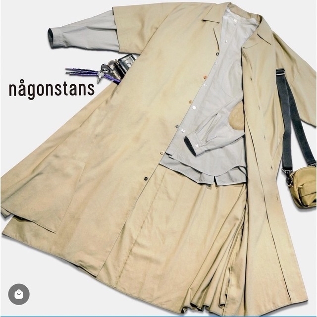 ENFOLD(エンフォルド)の新品　ナゴンスタンス　リネンブレンドポプリンロングシャツ　nagonstans レディースのワンピース(ロングワンピース/マキシワンピース)の商品写真