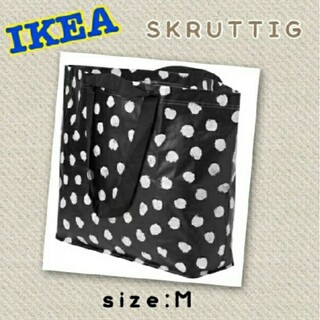 イケア(IKEA)の★新品★  IKEA スクルッティグ SKRUTTIG エコバッグ 水玉 M(トートバッグ)