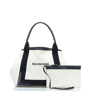 バレンシアガ(Balenciaga)のバレンシアガ ネイビーカバS ハンドバッグ トートバッグ 339933 キャンバス レディース BALENCIAGA 【222-98172】(ハンドバッグ)