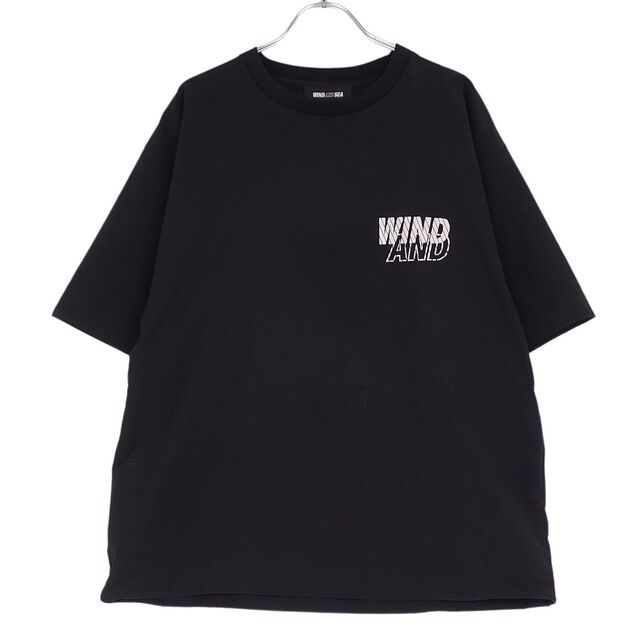 美品 ウィンダンシー WIND AND SEA Tシャツ 半袖 ショートスリーブ ロゴプリント 刺繍 トップス メンズ M ブラック