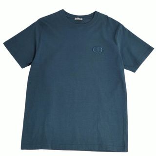 ディオールオム(DIOR HOMME)の極美品 ディオールオム DIOR HOMME Tシャツ カットソー CD ICON ロゴ 刺繍 コンパクト コットン ジャージー 半袖 ショートスリーブ トップス メンズ XL グリーン(Tシャツ/カットソー(半袖/袖なし))