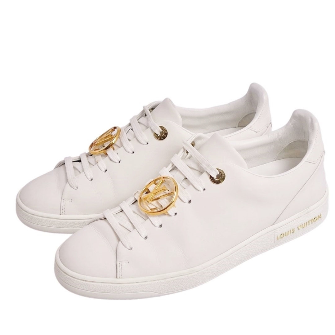 ルイヴィトン LOUIS VUITTON スニーカー フロントロー ライン LVロゴ レースアップ カーフレザー シューズ 靴 レディース 35(22cm相当) ホワイト ルイヴィトン LOUIS VUITTON スニーカー フロントロー ライン LVロゴ レースアップ カーフレザー シューズ 靴 レディース 35(22cm相当) ホワイト