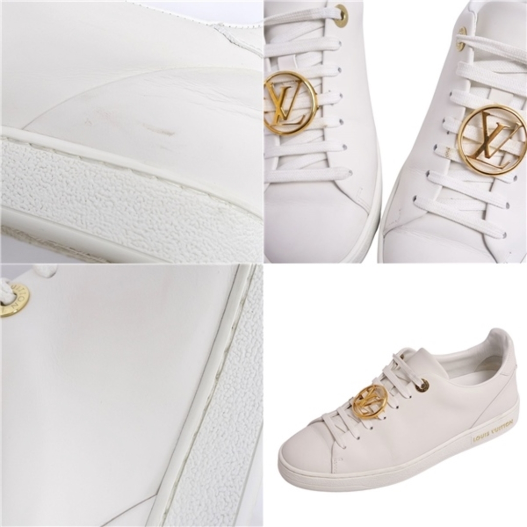 ルイヴィトン LOUIS VUITTON スニーカー フロントロー ライン LVロゴ レースアップ カーフレザー シューズ 靴 レディース 35(22cm相当) ホワイト