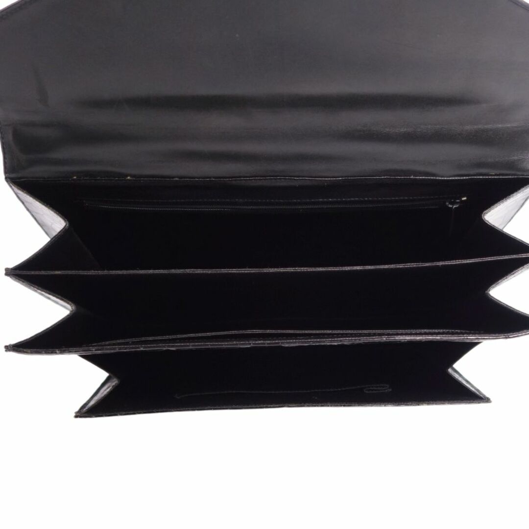 クロコダイル CROCODILE バッグ ビジネスバッグ ブリーフケース シャイニークロコ ワニ革 カバン 鞄 メンズ ブラック