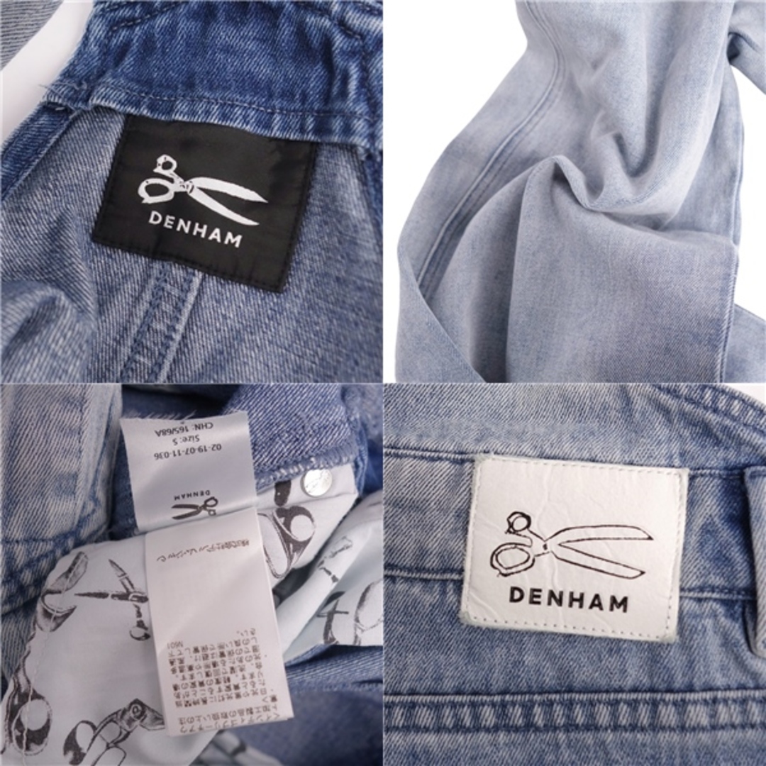 美品 デンハム DENHAM サロペット オールインワン デニム コットン レディース S インディゴブルー レディースのワンピース(ひざ丈ワンピース)の商品写真