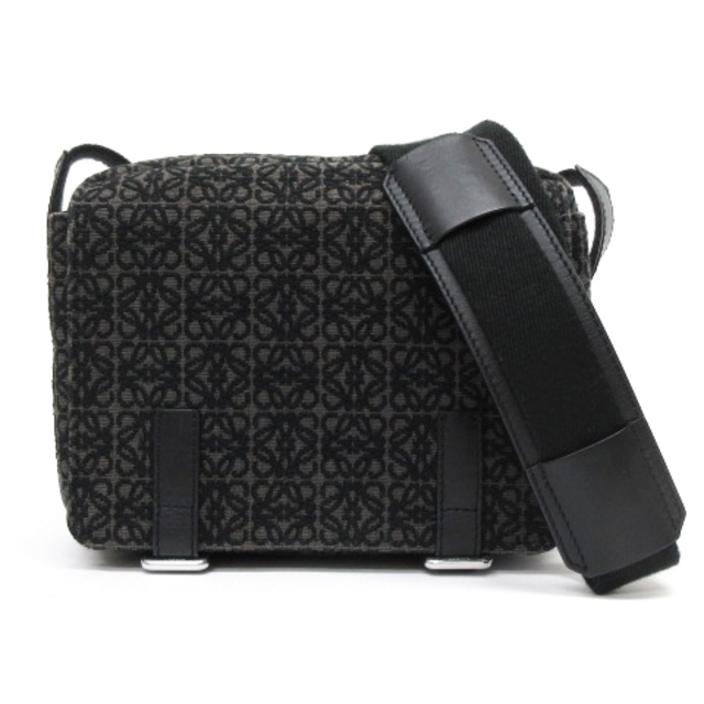 ロエベ LOEWE アナグラム ショルダー バッグ ジャガード ブラック XS