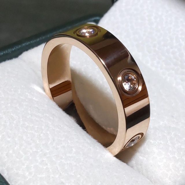 お好きなもの1つ　ラブリング風　指輪　6mm幅　 czフルダイヤ　ステンレス レディースのアクセサリー(リング(指輪))の商品写真