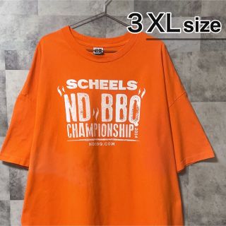 Tシャツ　3XLサイズ　オレンジ　CI Sport　プリントTシャツ　USA古着(Tシャツ/カットソー(半袖/袖なし))