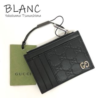 グッチ(Gucci)の【中古】グッチ シグネチャー グッチシマ レザー カードケース パスケース 小銭入れ 名刺入れ 597560 ブラック GUCCI 横浜BLANC(名刺入れ/定期入れ)