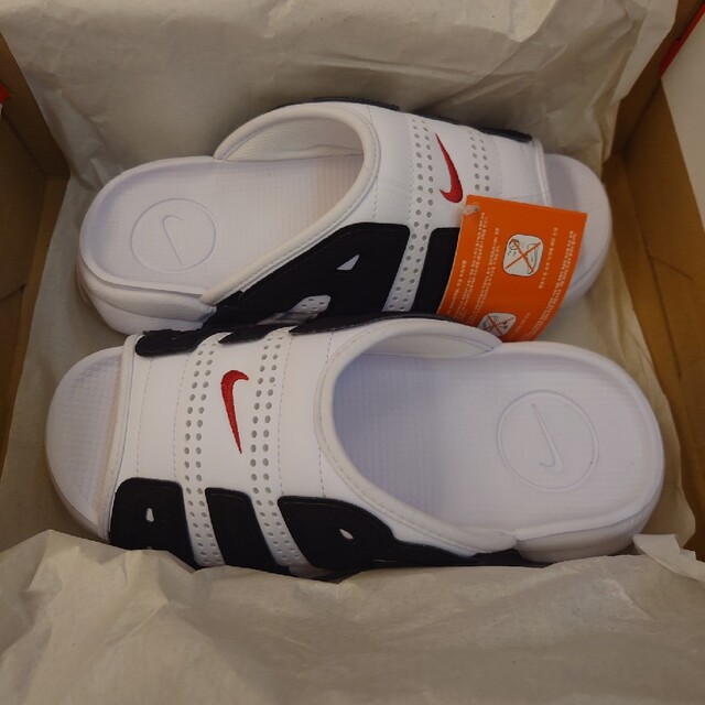NIKE AIR MORE UPTEMPO SLIDE ホワイト モアテン25㌢ 【楽天スーパー