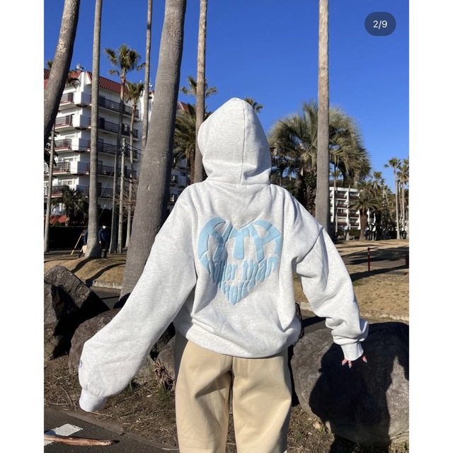 HTH Heart logo hoodie アッシュグレー　パーカー