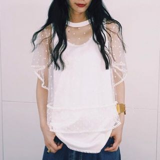 クロエ(Chloe)のchloe タンクトップ シアー トップス(シャツ/ブラウス(半袖/袖なし))