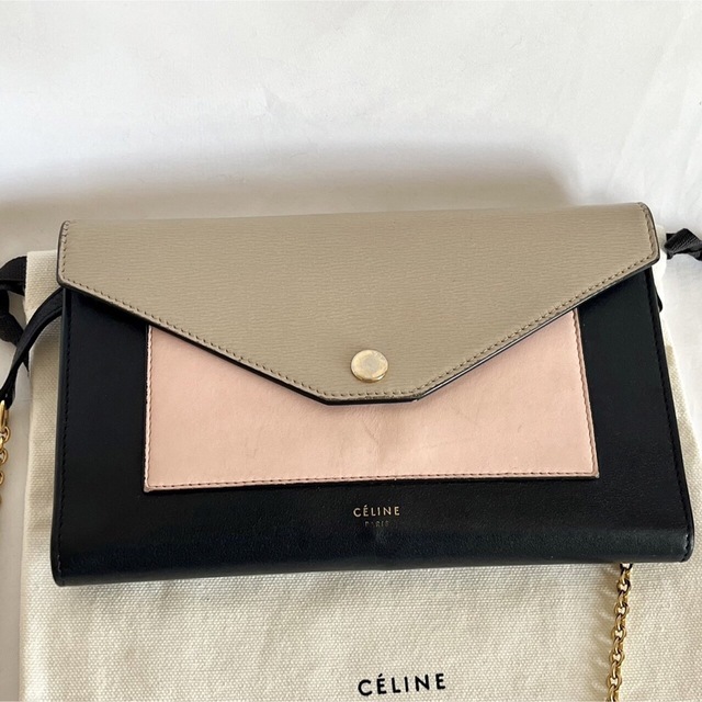 【レア】セリーヌ　Celine ショルダー お財布バッグ　バッグ　チェーン　財布