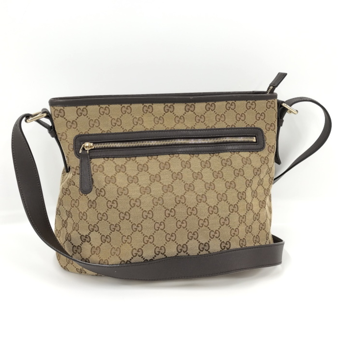Gucci - GUCCI ショルダーバッグ GGキャンバス レザー ベージュ