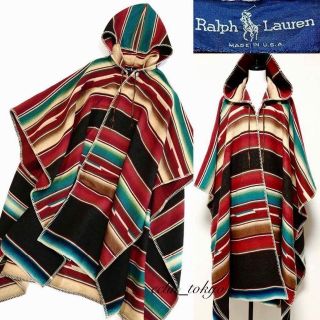 ラルフローレン(Ralph Lauren)の美品 ラルフローレン vintage コンチョ付 ポンチョコート E3341(ポンチョ)