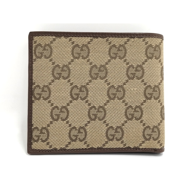 Gucci(グッチ)のGUCCI 二つ折り財布 GGキャンバス レザー ベージュ 04862 メンズのファッション小物(長財布)の商品写真
