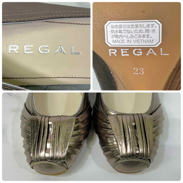 REGAL(リーガル)の【新品未使用】REGAL ウェッジソール 金 DIANA ポインテッドトゥ 銀 レディースの靴/シューズ(ハイヒール/パンプス)の商品写真